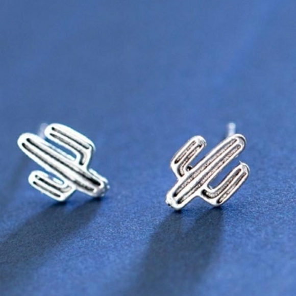 NEW 925 Sterling Silver Cactus Stud🌵 Earrings - Picture 6 of 9